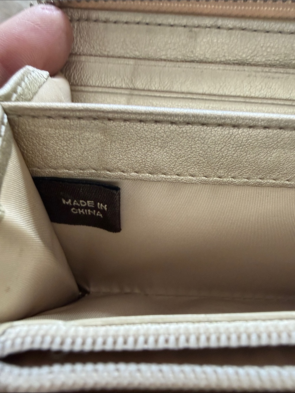 Coach Authentic Metallic Gold Zip-Around Wallet with Silver Logo Accent - Picture 9 of 14